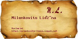 Milenkovits Liána névjegykártya
